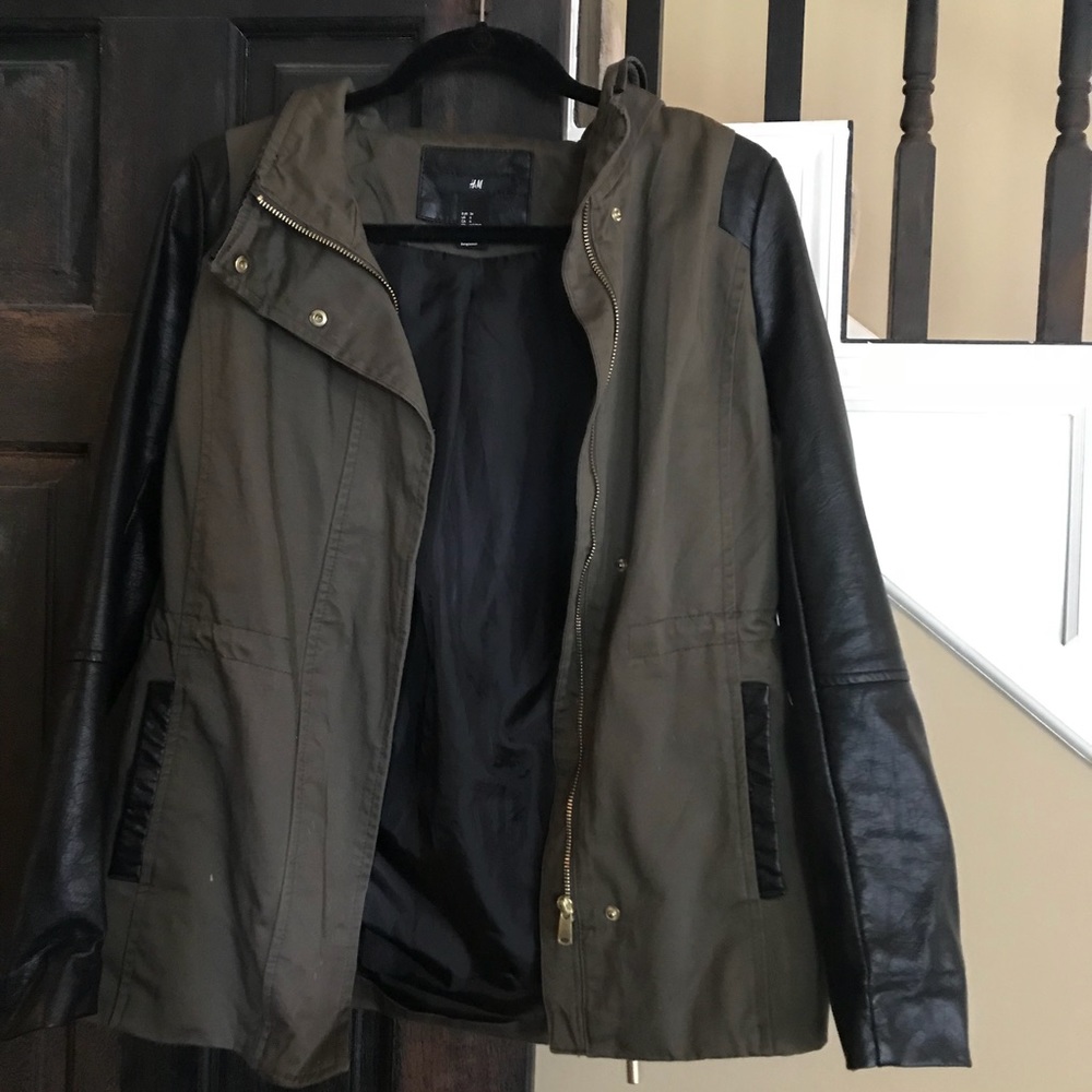 H&M size 6 leather/cargo jacket
